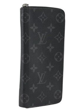 LOUIS VUITTON Monogram Eclipse Zippy Wallet Vertical Wallet M62295 Auth ka2951